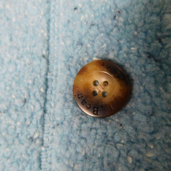 L.L. Bean Women Sweatshirt Large Button Up Light Blue Fuzzy Long Sleeve Casual - Picture 5 of 9